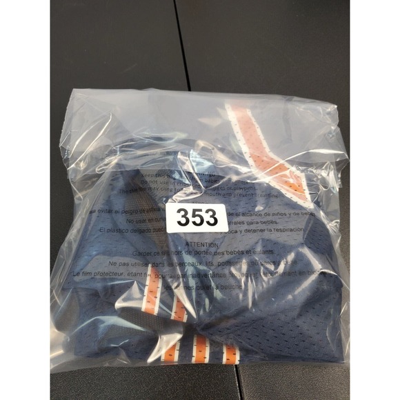 NFL Chicago Bears Team Tote Bag Navy Orange Mesh Adjustable Strap Zip Closure - Picture 9 of 9